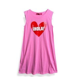NEW Agatha Ruiz De La Prada Dress spell out Hola Pink Red 12
